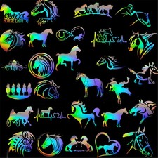 2pcs Silhouette de cheval de nouveauté Sticker voiture JDM vinyle autocollant