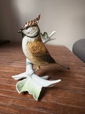 MESANGE HUPPEE  EN PORCELAINE