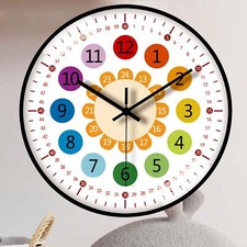 Horloge murale pour enfants sans bruit de tic-tac  horloge d'apprentissage de...