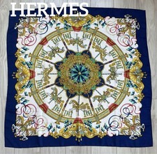 HERMES Foulard Vintage grande écharpe filigrane manège magnifique pour femme