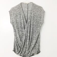 RACHEL Rachel Roy Size: Small Cap Sleeve Wrap Shirt Grey Tee Shirt Top Blouse 