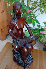 Statue La joueuse de cithare résine superbe H 27 cm