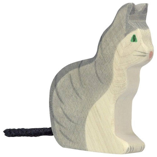 Figurine holtztiger chat assis - figurine,