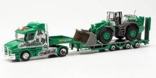 HERPA - Camion avec porte engin 3 essieux et chargeuse LIEBHERR FUNKE VISBEK ...
