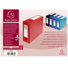 [59935E-5] EXACOMPTA Lot de 5 Boîtes d'archives à pression, PP, 100 m, rouge