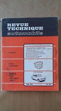 REVUE TECHNIQUE (RTA) VINTAGE : SIMCA 1100, 1100 SPECIAL, 1100Ti : JANVIER 1974