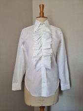 MAC ORLEY PARIS VINTAGE CHEMISE JABOT BLANC 70S COL PELLE A TARTE VICTORIEN 