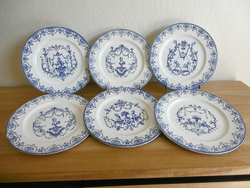 Six assiettes plates - plates, faience