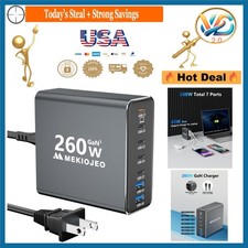 260W 7-Port USB C GaN Charger