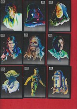 2022 Topps Star Wars Chrome Galaxy Set Complet des 100 cartes de base de 1 à 100