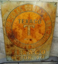 TEXACO MOTOR OIL REPLICA SIGN METAL TIN SIGN RARE