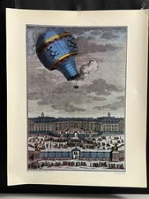 Ancienne Planche Affiche Poster Photo Scolaire Chaix départ du globe En 1783