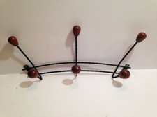 très belle patère 6 boules en bois   an 50's  porte manteaux vintage jan16