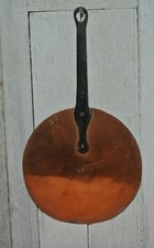 Vintage French Copper Splash Lid Cover Tin Lining 8.5"