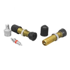 VALVE DE PNEU VTT P2R TUBELESS ARGENT SCHRADER OBUS DEMONTABLE  (LA PAIRE)