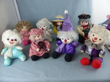 Clown poupée musical en porcelaine lot de 8 pièces , boite a musique  , testé OK