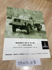 Magirus-Deutz 135 D12AK 4x4 benne caractéristique prospectus camion poids lourd
