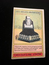 CHROMO CHOCOLATS FINS LE RHÔNE , LES BELLES INVENTIONS , LE STENOTYPE , N°135