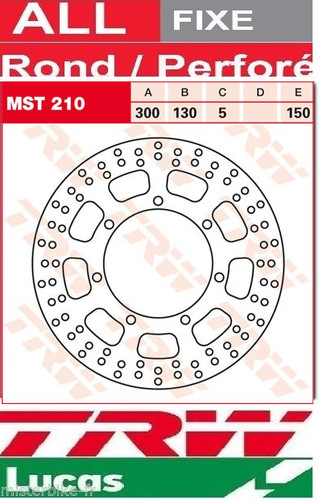 Disque frein avant trw - disque,