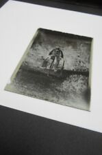 Ancien Négatif photo sur Verre Tricycle Homme Vélo Début du XXème Siècle