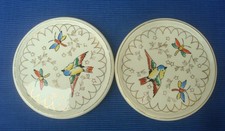 V70 Paire Dessous Bouteille Faïence de Longwy modèle ENVOL