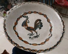 Grande assiette en grès Années 60 Esprit Picasso Picard Ledoux, Lurçat Vallauris