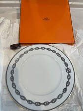 HERMES Chaîne D'Ancre Platine Platine Vaisselle Plateau Auth Neuf 11in JP