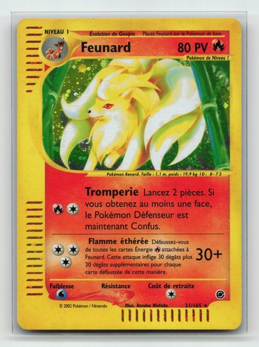 Carte pokémon feunard - pokémon, 21/165