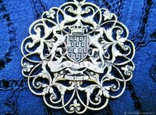 Pendentif ancien Blason plaqué argent XIXe siècle Antique 19th century silver-pl
