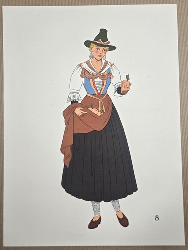 Estampe 1939 costume - estampe,, femme
