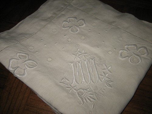 Ancienne taie oreiller lin - ancienne,
