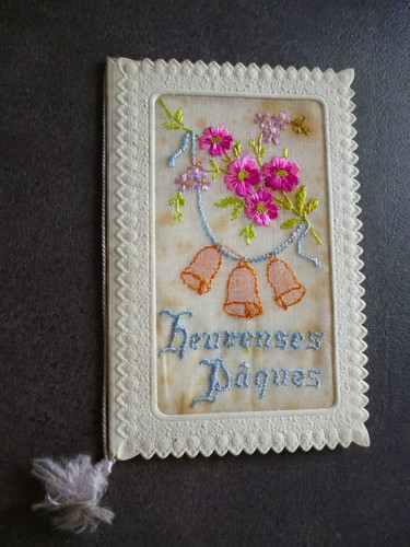 Cpa heureuses paques brodee - cpa-heureuses, paques-brodee
