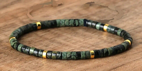 Bracelet perles jaspe - bracelet, de