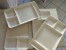 tupperware lot de 4 plateau repas a compartiment beige