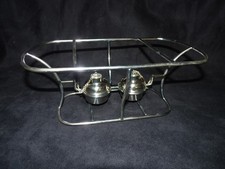 Chauffe Plat  à alcool en métal argenté-style Art Déco -poiçon