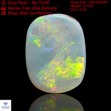 Cabochon ovale d'opale de feu naturelle australienne de 6,75 cts 18 x 13 x 3 mm