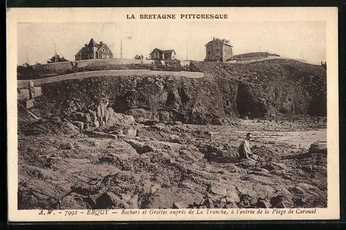 Cpa erquy rochers - rochers, grottes