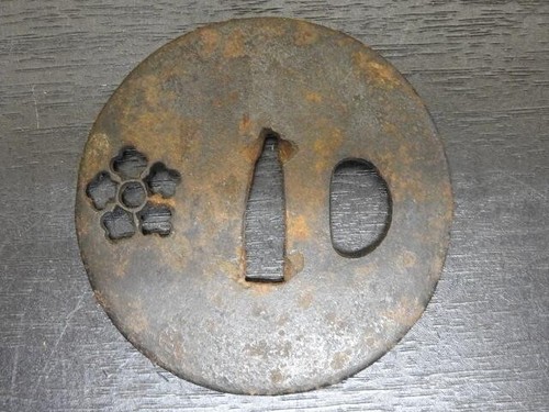 Ancien fer japonais tsuba - ancien,