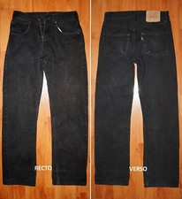 JEANS femme LEVIS 501 "straight" W28 L32 (FR t38) noir brut 2959