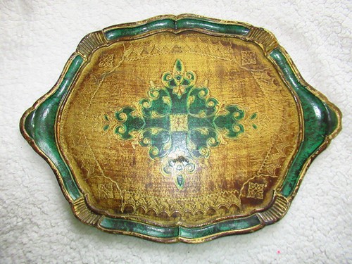 Ancien plateau florentin bois - ancien,