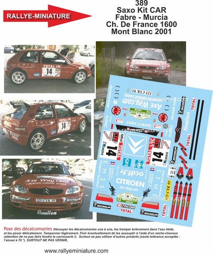 Decals ref 0389 citroen - 1/43,