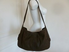  SUPER GRAND SAC BESACE " COMPTOIR DES COTONNIERS " CUIR CHEVRE TEINTE CHOCOLAT