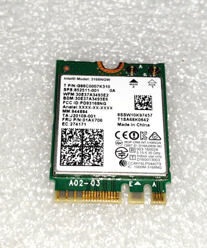 Carte wifi intel 3168ngw - carte,