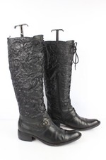 Bocages Bottes à lacets cuir noir T 38 Bon état