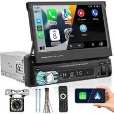 Autoradio 1 Din Carplay GPS 7'' Tactile Bluetooth FM USB AUX Caméra