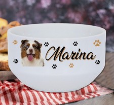 Bol petit déjeuner Berger australien personnalisé avec prénom