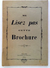 NE LISEZ PAS CETTE BROCHURE- Livret sans intérêt - 35 pages - 19x13 cm - 1900's
