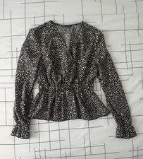 Blouse femme noir et écru Taille XS (34)