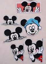Lot de 6 Patchs Écussons Mickey Mouse - Thermocollants