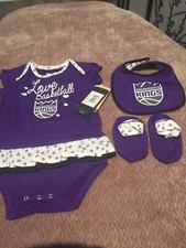 NBA Sacramento Kings Purple Child Girls 24M Outfit 3 Pieced